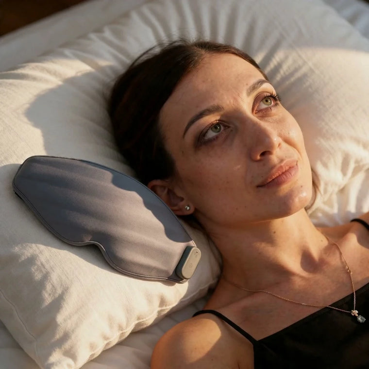 Somnicore heated eye mask lifestyle view